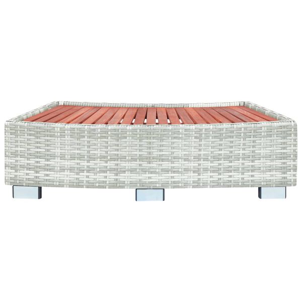 vidaXL Spa-Einstiegsstufe Hellgrau Poly Rattan 92x45x25 cm