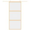vidaXL Schiebetür Golden 90x205 cm ESG-Klarglas und Aluminium
