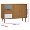 vidaXL Sideboard MOLDE Braun 113x40x80 cm Massivholz Kiefer