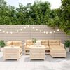 vidaXL 7-tlg. Garten-Sofagarnitur Massivholz Kiefer