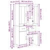 vidaXL Highboard 2 pcs Schwarz Eichen-Optik Engineered Wood und Glas