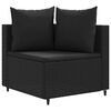 vidaXL 8-tlg. Garten-Sofagarnitur mit Kissen Schwarz Poly Rattan