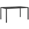 vidaXL 5-tlg. Garten-Essgruppe mit Kissen Schwarz Poly Rattan