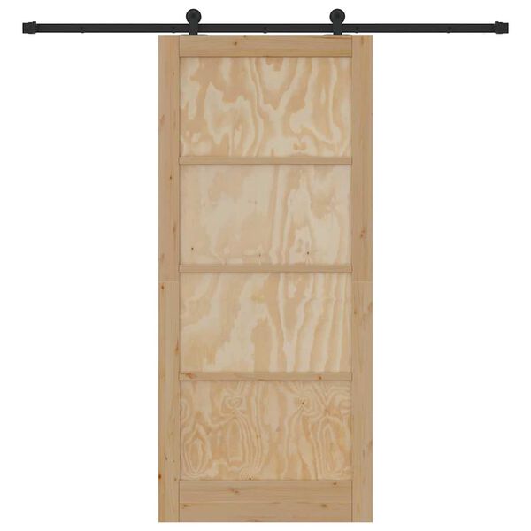 vidaXL Schiebet&uuml;r ORKDAL Braun 93 x 211 cm Massives Kiefernholz