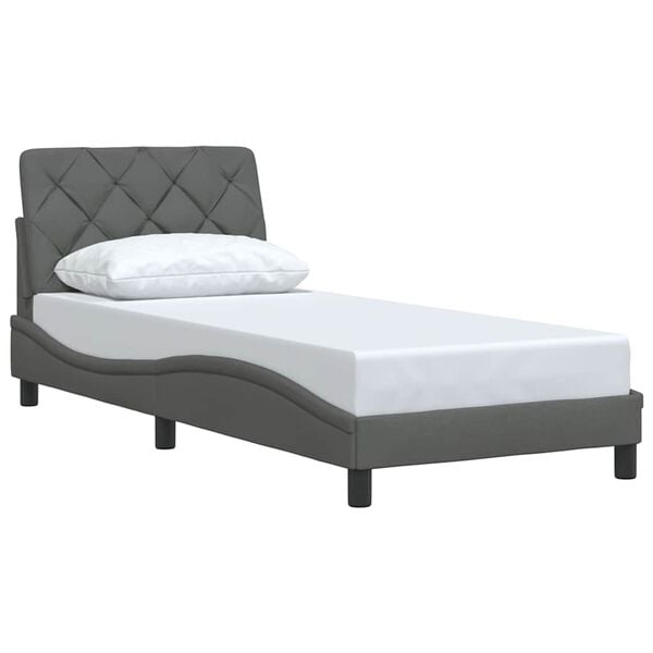 vidaXL Bettgestell ohne Matratze Dunkelgrau 80x200 cm Stoff