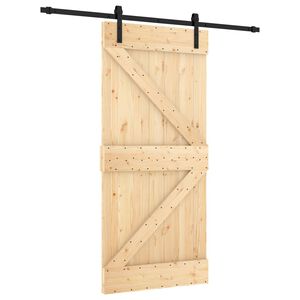 vidaXL Schiebet&uuml;r 95 x 210 cm Massivkiefer (Unbehandelt)