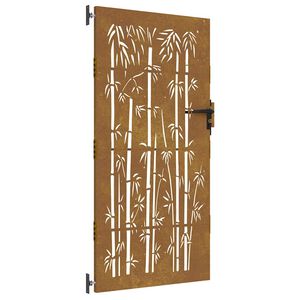 vidaXL Gartentor 85x200 cm Cortenstahl Bambus-Design