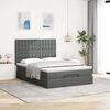 vidaXL Ottoman-Bett mit Matratze Dunkelgrau 140x200 cm Stoff
