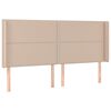 vidaXL LED Kopfteil Cappuccino-Braun 183x16x118/128cm Kunstleder