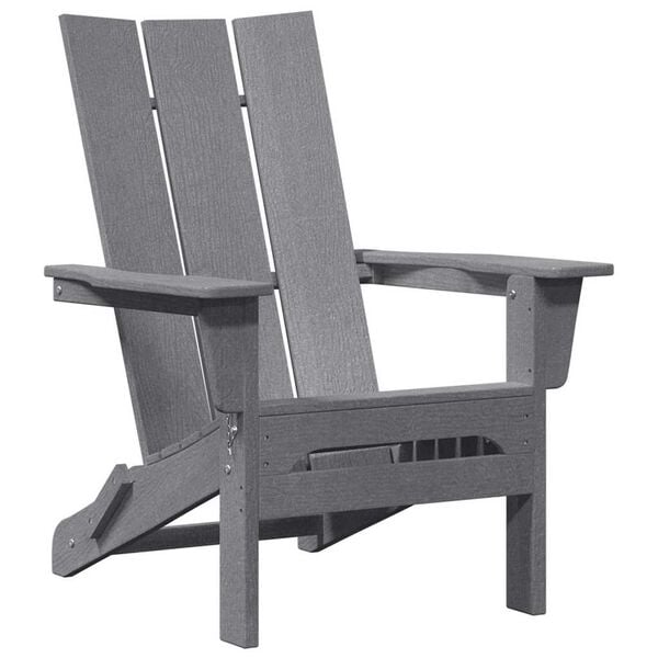 vidaXL Klappbarer Adirondack-Stuhl Hellgrau 80,5 x 74,5 x 92 cm HDPE