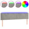 vidaXL LED Kopfteil Hellgrau 160x5x78/88 cm Samt