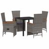 vidaXL Garten Essgruppe 5 Stk. Grau Poly-Rattan