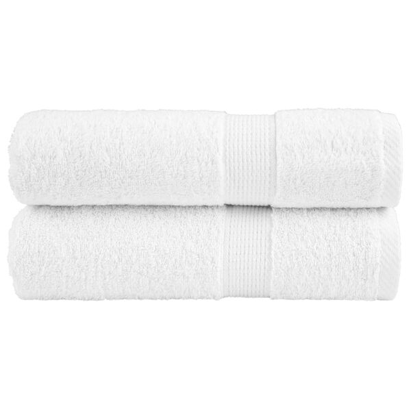 vidaXL Premium Duscht&uuml;cher SOLUND 2 Stk. Wei&szlig; 70x140 cm 600 g/m&sup2;