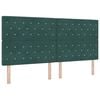 vidaXL Boxspringbett mit Matratze Dunkelgr&uuml;n 200 x 200 cm Stoff