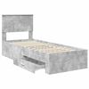 vidaXL Bettrahmen Beton Grau und Silber 70 x 190 cm Holzwerkstoff