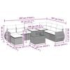 vidaXL 9-tlg. Garten-Sofagarnitur mit Kissen Hellgrau Poly Rattan