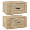 vidaXL Wand-Nachttische 2 Stk. Sonoma-Eiche 50x36x25 cm