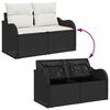 vidaXL Garten-Sofa-Set mit Kissen mit Kissen 12 pcs Schwarz und Creme