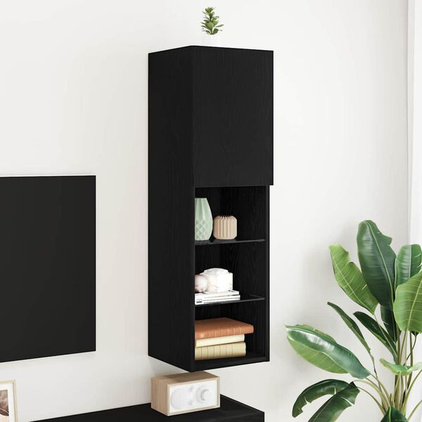 vidaXL TV-Schrankset Schwarz Eichen-Optik 30,5 x 30 x 102 cm