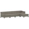 vidaXL 5-tlg. Garten-Lounge-Set mit Kissen Grau Poly Rattan