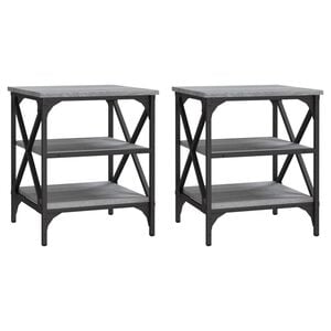 vidaXL Beistelltische 2 Stk. Grau Sonoma 40x42x50 cm Holzwerkstoff