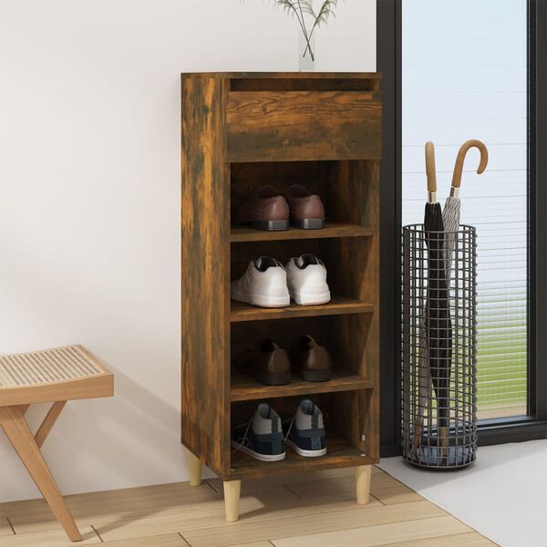 vidaXL Schuhschrank R&auml;uchereiche 40x36x105 cm Holzwerkstoff