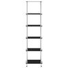 vidaXL Regal mit 6 Ablagen Schwarz 40x40x160 cm Hartglas