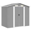 vidaXL Gartenschuppen Grau Metall 204 x 132 x 186 cm