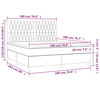 vidaXL Boxspringbett mit Matratze & LED Hellgrau 180x200 cm Samt