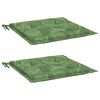 vidaXL Stuhlkissen 2 Stk. Blattmuster 40x40x4 cm Stoff