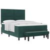 vidaXL Boxspringbett mit Matratze Dunkelgr&uuml;n 160 x 200 cm Samt