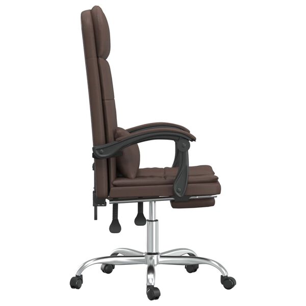 vidaXL B&uuml;rostuhl mit Massagefunktion Braun Kunstleder