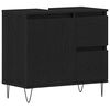 vidaXL Badezimmerm&ouml;bel-Set 3 pcs Schwarz Eichen-Optik 30 x 30 x 190 cm