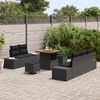 vidaXL Garten-Sofa-Set mit Kissen mit Speicher 8 pcs Schwarz