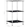 vidaXL Regal mit 3 Ablagen Schwarz 40x40x67 cm Hartglas