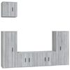 vidaXL 5-tlg. TV-Schrank-Set Grau Sonoma Holzwerkstoff