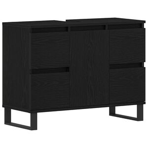 vidaXL Badezimmerschrank Schwarz Eichen-Optik 80 x 33 x 60 cm