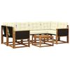 vidaXL Outdoor-Sofagarnitur mit Kissen 7 pcs Natur und Creme