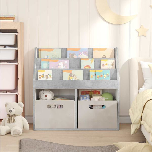 vidaXL Kinderregal Beton Grau 72,5 x 29,5 x 69 cm Holzwerkstoff