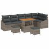 vidaXL Gartensofa-set mit Kissen mit Speicher 9 pcs Grau Poly Rattan