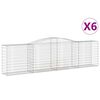 vidaXL Gabionen mit Hochbogen 6 Stk. 400x50x100/120cm Verzinktes Eisen