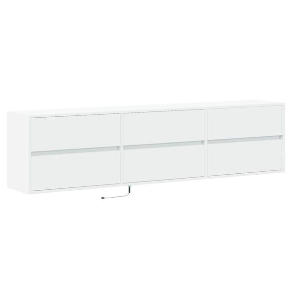 vidaXL TV-Wandschrank mit LED Wei&szlig; 180x31x45 cm