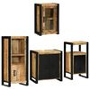 vidaXL Badezimmerm&ouml;bel-Set mit Regal 4 pcs Braun Massives Mangoholz