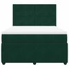 vidaXL Boxspringbett mit Matratze Dunkelgr&uuml;n 140x190 cm Samt