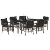 vidaXL Garten Essgruppe mit Kissen 7 pcs Grau Poly-Rattan
