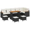 vidaXL Gartensofa-set 10 pcs Schwarz Poly-Rattan
