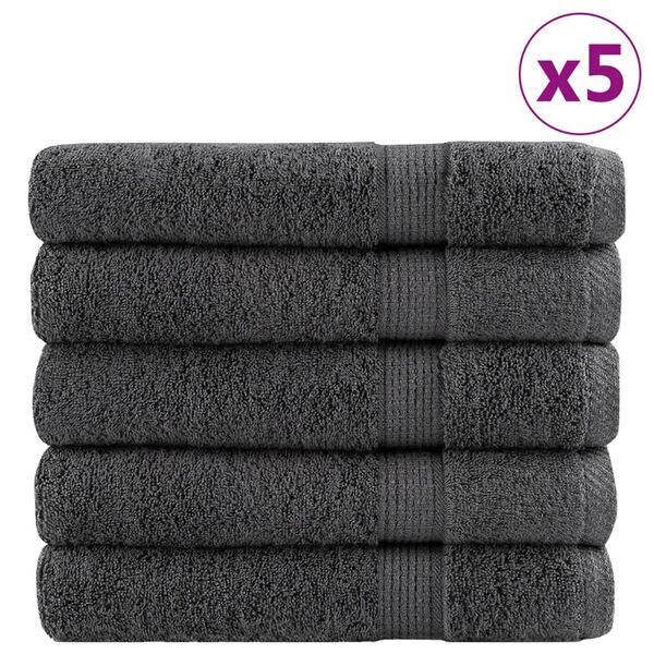 vidaXL Premium Handt&uuml;cher SOLUND 50 Stk. Anthrazit 100x200 cm 600 g/m&sup2;
