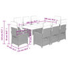 vidaXL 9-tlg. Garten-Essgruppe mit Kissen Beigemischung Poly Rattan