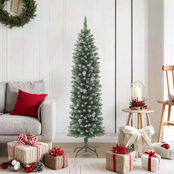 vidaXL K&uuml;nstlicher Weihnachtsbaum mit St&auml;nder Schlank 180 cm PVC