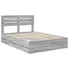 vidaXL Bettrahmen Graues Sonoma 140 x 190 cm Ingenieurs Holz